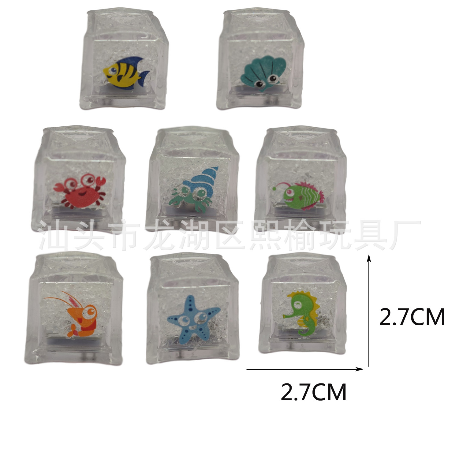 Transfronterizo baño agua brillante LED magia colorido lento intermitente luz hielo cubo océano patrón (8 sets)