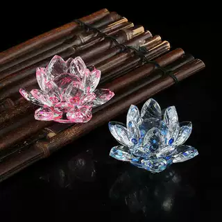 定制欧式水晶莲花圆心摆件寺庙客厅办公桌珠宝柜装饰小工艺品摆件