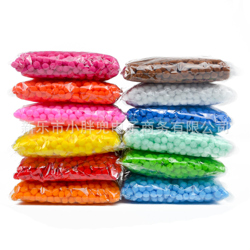 Bola de piel de colores DIY Bola de piel de poliéster joyería accesorios de juguete para niños zapatos y sombreros color mezclado pequeña bola de peluche Decoración