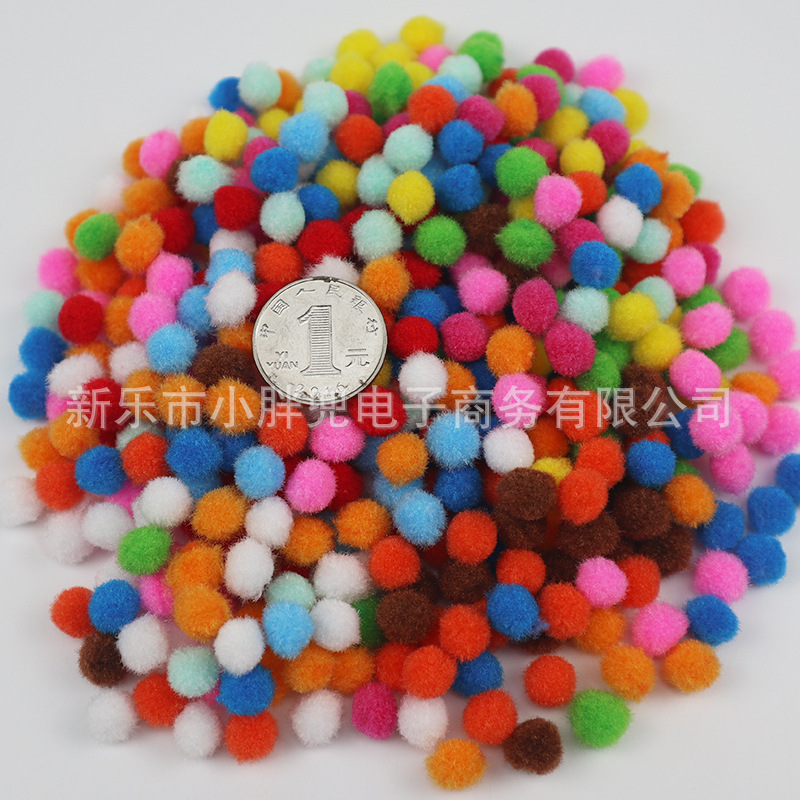 Bola de piel de colores DIY Bola de piel de poliéster joyería accesorios de juguete para niños zapatos y sombreros color mezclado pequeña bola de peluche Decoración