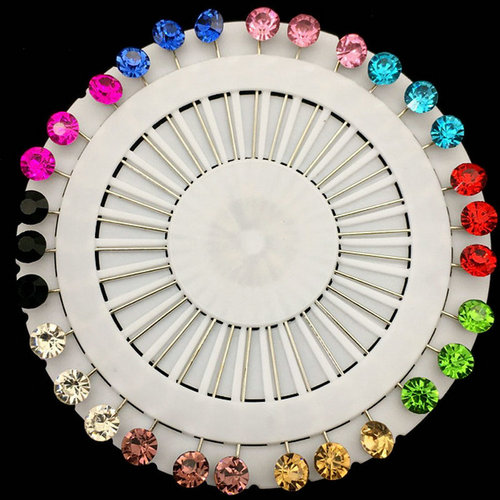 Cross-border wholesale women's long scarf scarf pin accessories diamond-encrusted pin pear-shaped needle fixed gauze scarf pin supply