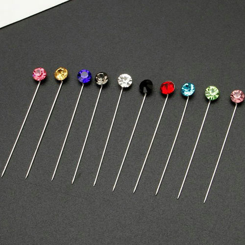 Cross-border wholesale women's long scarf scarf pin accessories diamond-encrusted pin pear-shaped needle fixed gauze scarf pin supply