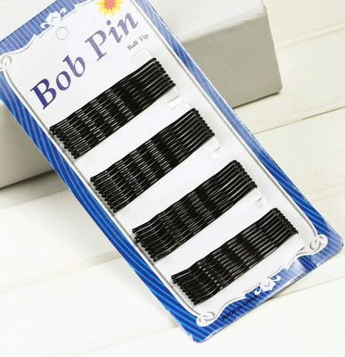 Black Bob Pins / Hairgrips, Steel Wire, Multiple Lengths & Counts (36/60 pcs)