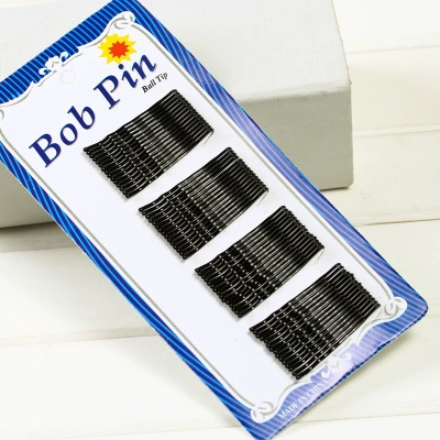Black Bob Pins / Hairgrips, Steel Wire, Multiple Lengths & Counts (36/60 pcs)
