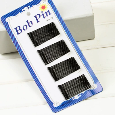 Black Bob Pins / Hairgrips, Steel Wire, Multiple Lengths & Counts (36/60 pcs)