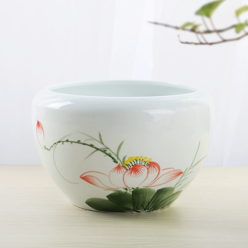 Чаша горшок лотоса вода горшок лотоса большой медный деньги трава зеленая Роза гидропонный горшок особый зазор пористая керамика