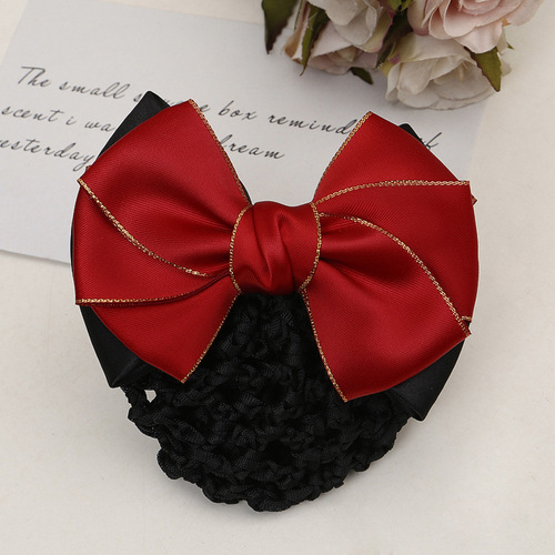 Professional hairpin Korean style hair net pocket Phnom Penh bow hair accessories hotel mobile stewardess hospital nurse hairpin