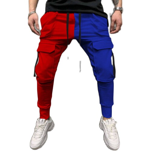 Spring and Autumn Men's Casual Sports Pants Striped Casual Fitness Splicing Pants K937
