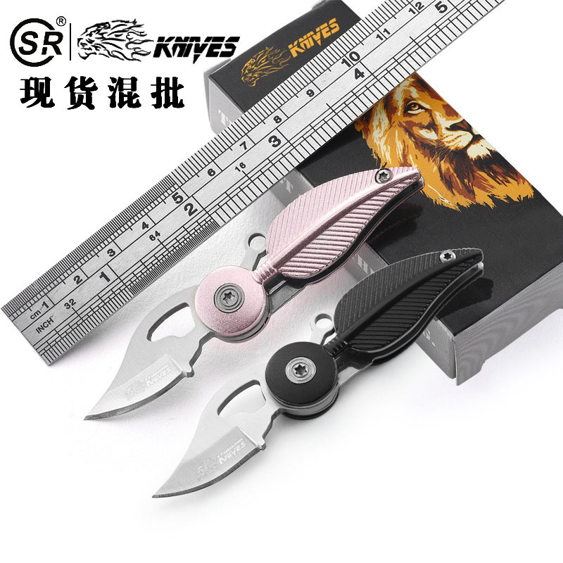 厂家一件代发不锈钢羽毛折叠刀锋利小刀户外刀小刀刀具野外求生