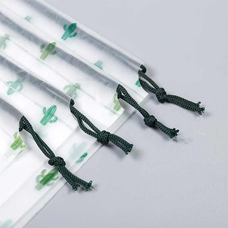 Cactus transfronterizo esmerilado bolsa de cordón de dibujos animados bolsa de zapatos de viaje Toalla de cara bolsa de plástico de almacenamiento