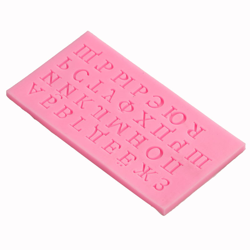 Mayúscula Número del alfabeto árabe hornear pastel de silicona líquida molde arcilla decoración de la torta accesorios herramientas