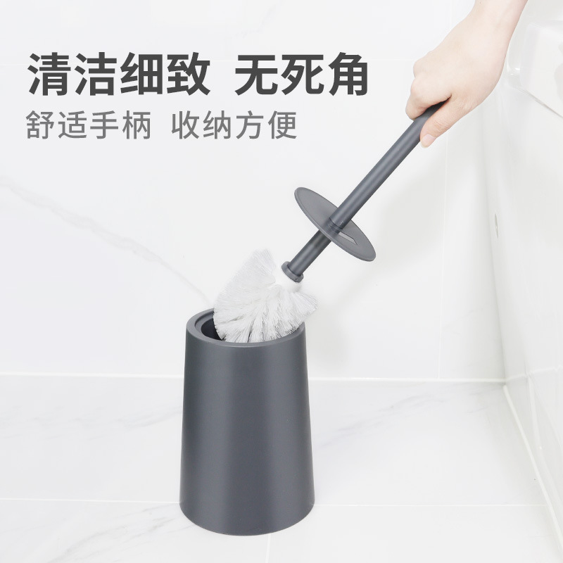 Venta caliente transfronteriza traje de cepillo de inodoro de plástico cepillo de baño con base de inodoro de silicona mango largo cepillo de limpieza