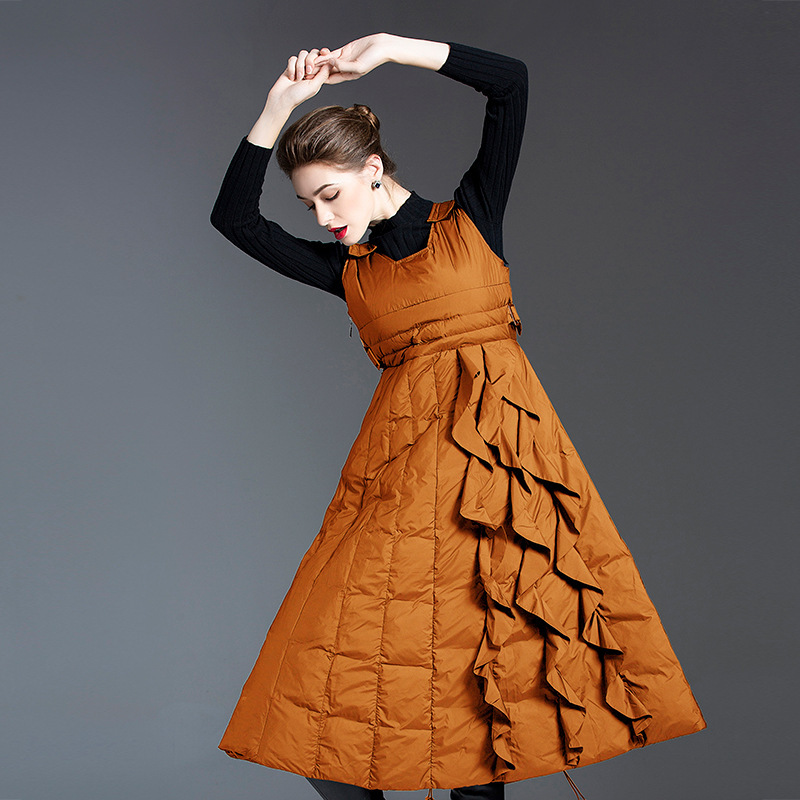 European Station 2025 New Autumn and Winter Waist Slimming down Jacket Women's Extra Long Thickened Fashion Vest