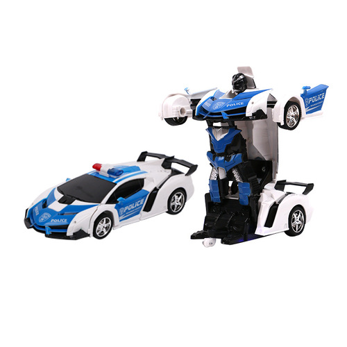Cross-border children's deformation remote control toy car boy electric toy robot racing gold steel car manufacturer wholesale