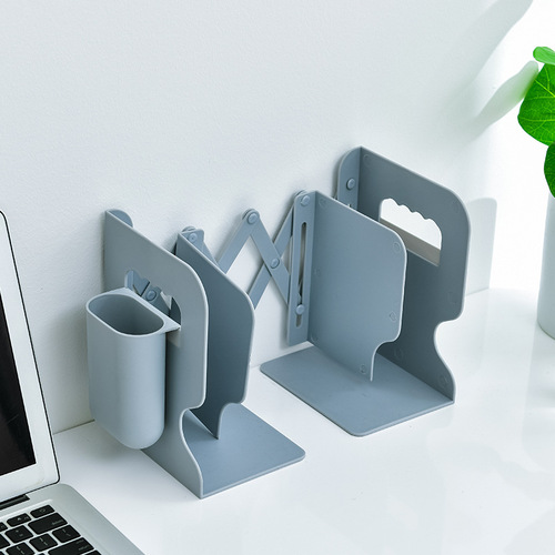 Office desk retractable bookends creative pen holder bookends file storage bookshelf acrylic bookends wholesale