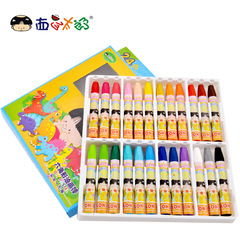 Watermelon Taro Safe & Easy-to-Wash 24-Color Hexagonal Oil Pastels RO66690-4 — Children's Colored Drawing Crayons
