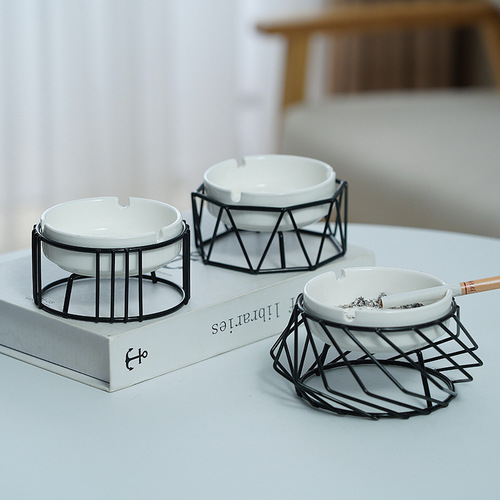 Nordic living room decoration geometric ashtray ornaments creative home modern minimalist office ceramic ashtray