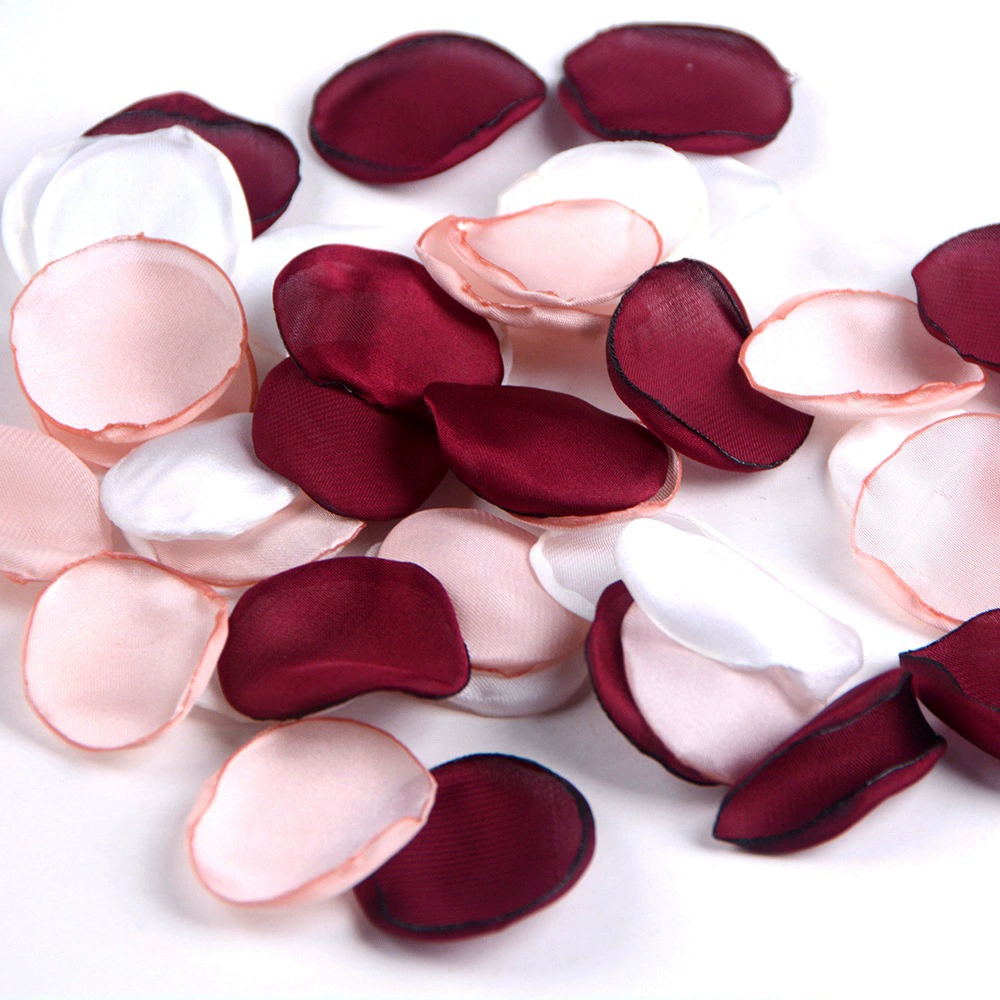 Шелковый лепесток розы обожженный край лепесток Свадебный светящийся крем разбросанный цветок кусок украшения для вечеринки DIY подарок