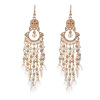 Universal earrings with tassels, European style, boho style, with gem