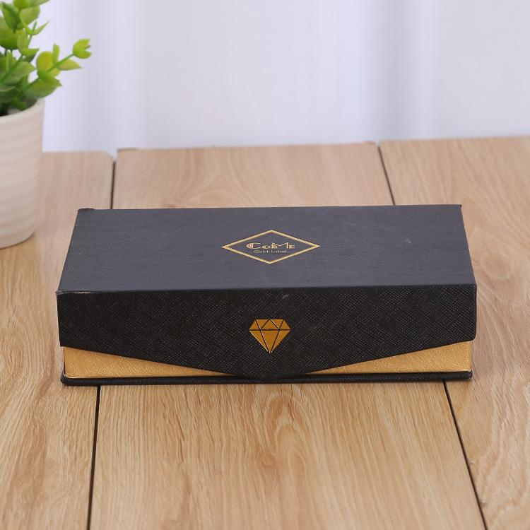 精美通用首饰礼品盒包装定 做折叠翻盖烫金食品纸盒定 制logo生产