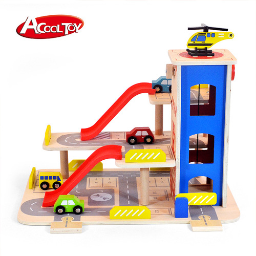 New Cloud Children's Wooden Parking Lot Model Simulation Toy for 1-3-6 Year Old Boys Track Car Toy Small Car