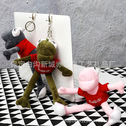 Factory wholesale Sesame Street long-legged frog plush doll pendant bag pendant plush toy