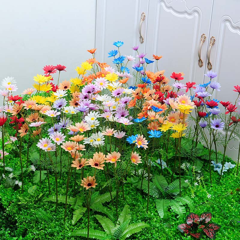 Estilo Europeo 3-cabeza peonía extranjera flor artificial hogar de la boda ramo artificial Margarita piso decoración florero floral flor artificial