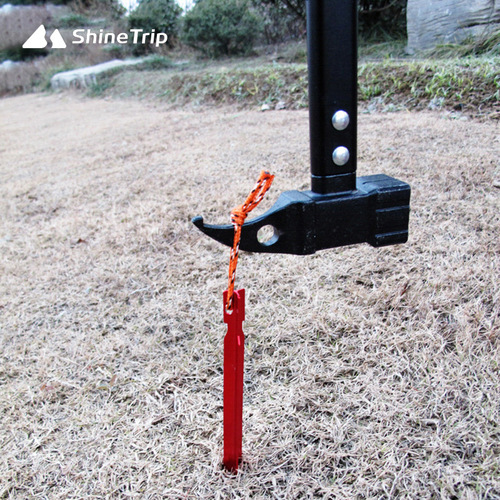 Outdoor aluminum alloy triangular nail tent canopy accessories metal beach ground nails Amazon reinforced 18cm with rope