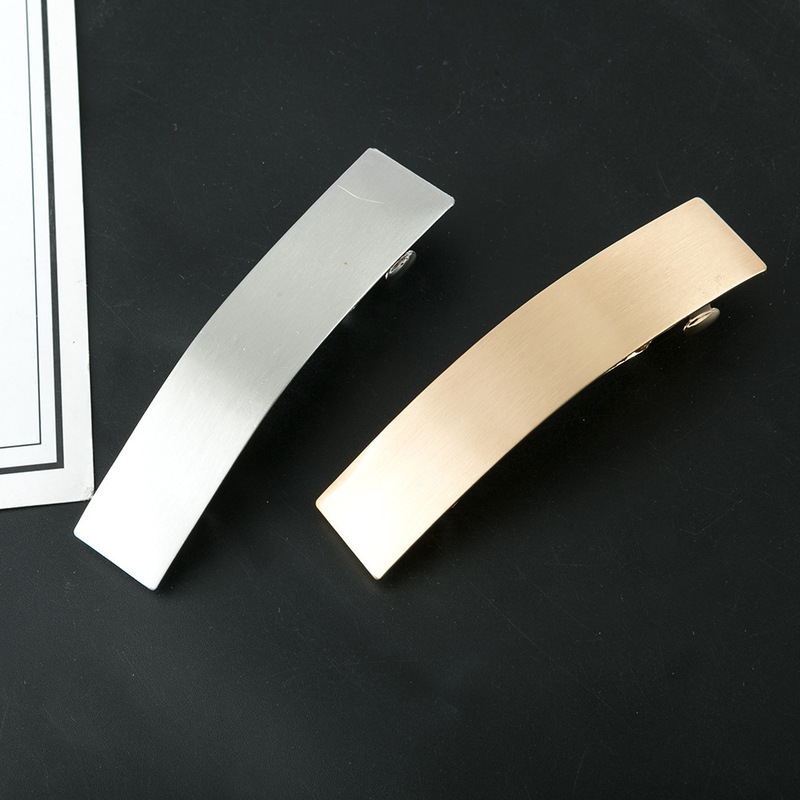 New Pure Flat Surface Rectangular Brushed Effect Spring Clip European and American Noble and Atmospheric Hair Accessories Travel Commemorative Headwear New Pure Flat Surface Rectangular Brushed Effect Spring Clip European and American Noble and Atmospheric Hair Accessories Travel Commemorative Headwear