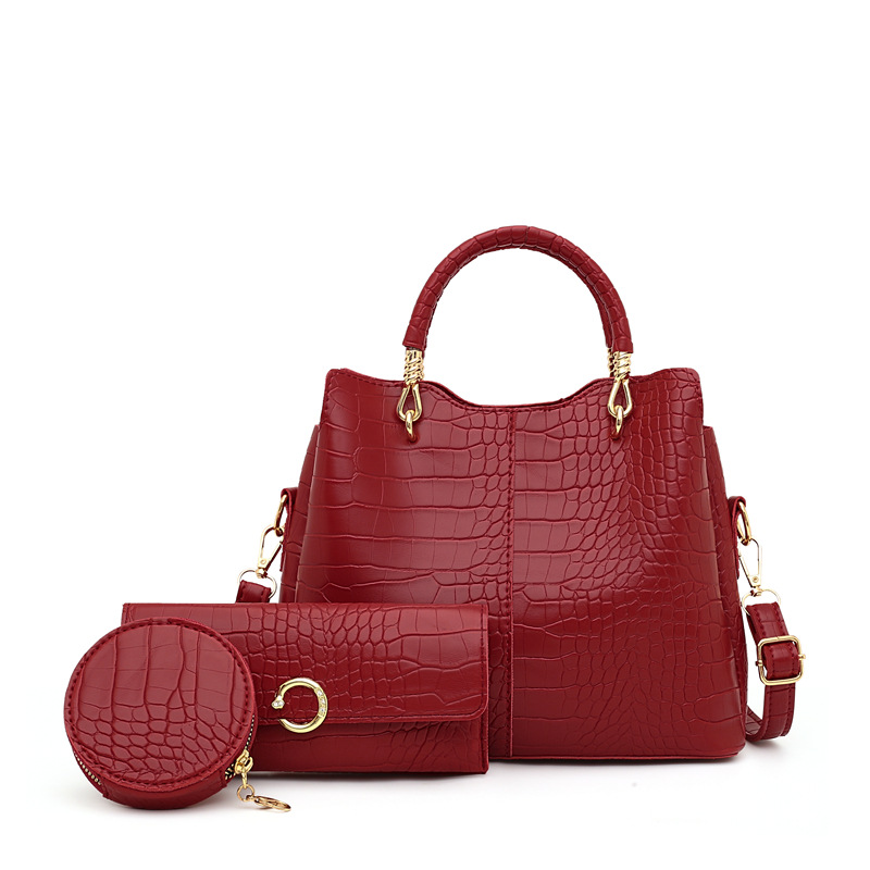 Vintage Crocodile Pattern Shoulder Bag Set For Mothers And Daughters_voghion.com