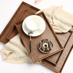 Japanese black walnut wooden tray rectangular household tea tray fruit water cup tray dinner plate lettering wholesale