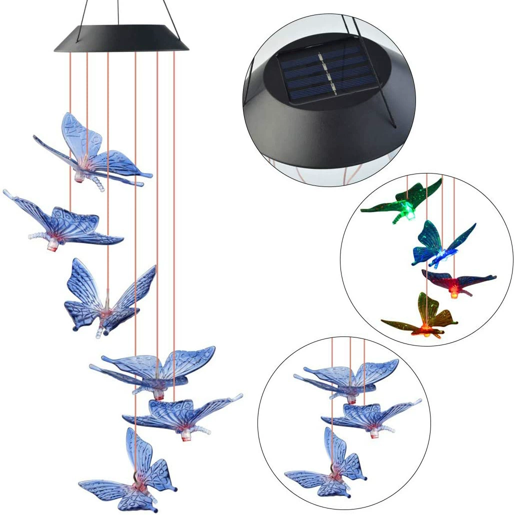 Солнечная бабочка Bell Light -глоб Border Outdoor садовое украшение яркие цвета Discolory 6LED солнечные колокольчики свет