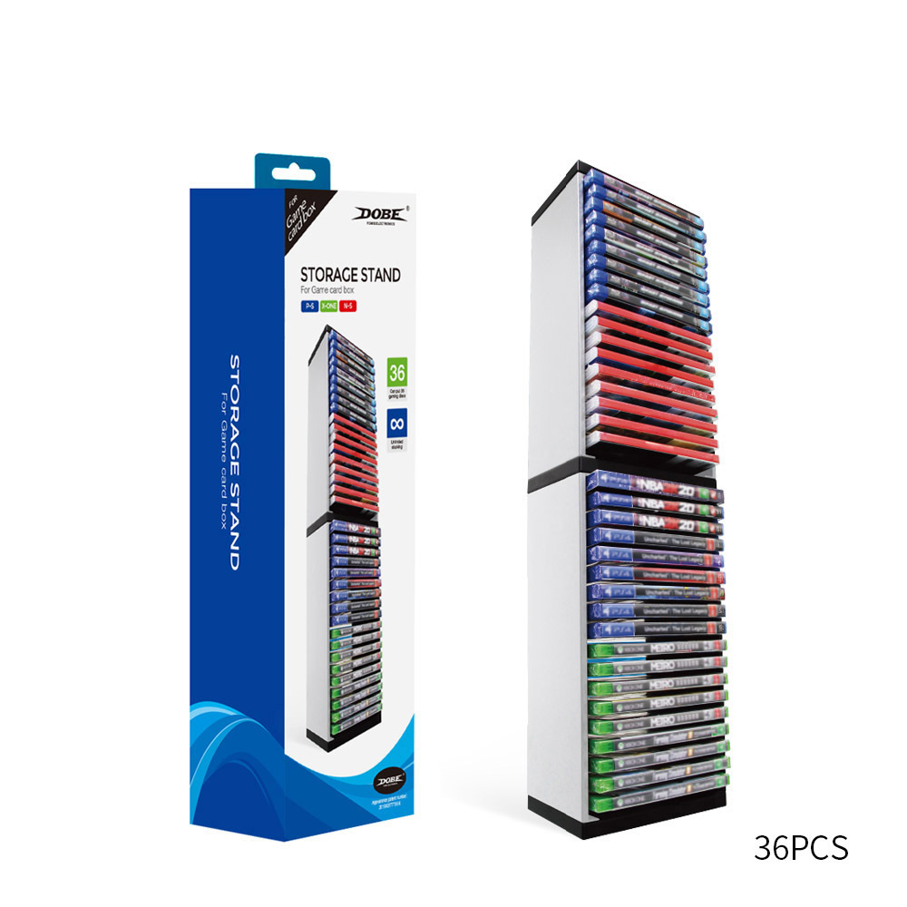 PS5 host juego CD caja plato rack de almacenamiento P5 disco de doble capa caja de almacenamiento soporte puede almacenar 36 hojas