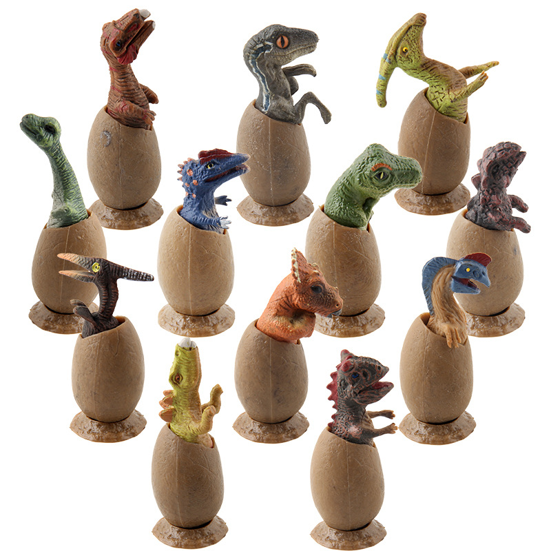 Nueva simulación transfronteriza cáscara rota huevo de dinosaurio modelo animal Tyrannosaurus huevo para incubar modelo escena adornos creativos