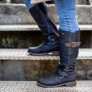 Independent Station Explosions Large Size 40-43 High Boots for Women 2022 Autumn and Winter New Low Heel Knight Martin Boots wish