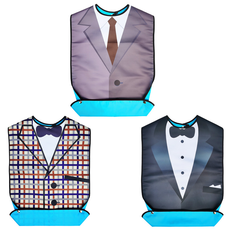 Suministro transfronterizo anciano babero de comida Toalla de saliva toalla babero adulto babero impermeable fabricante en stock logo imprimible