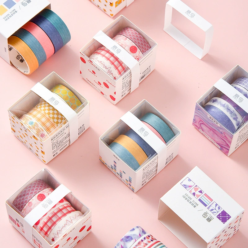 Decoration Washi Tape Set (ETORI) 10-Pattern Creative Paper Tape Box, 5-Volume Basic Series