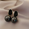 Earrings from pearl, silver needle, internet celebrity