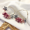 Fashionable earrings, cloth, Korean style, bright catchy style, flowered