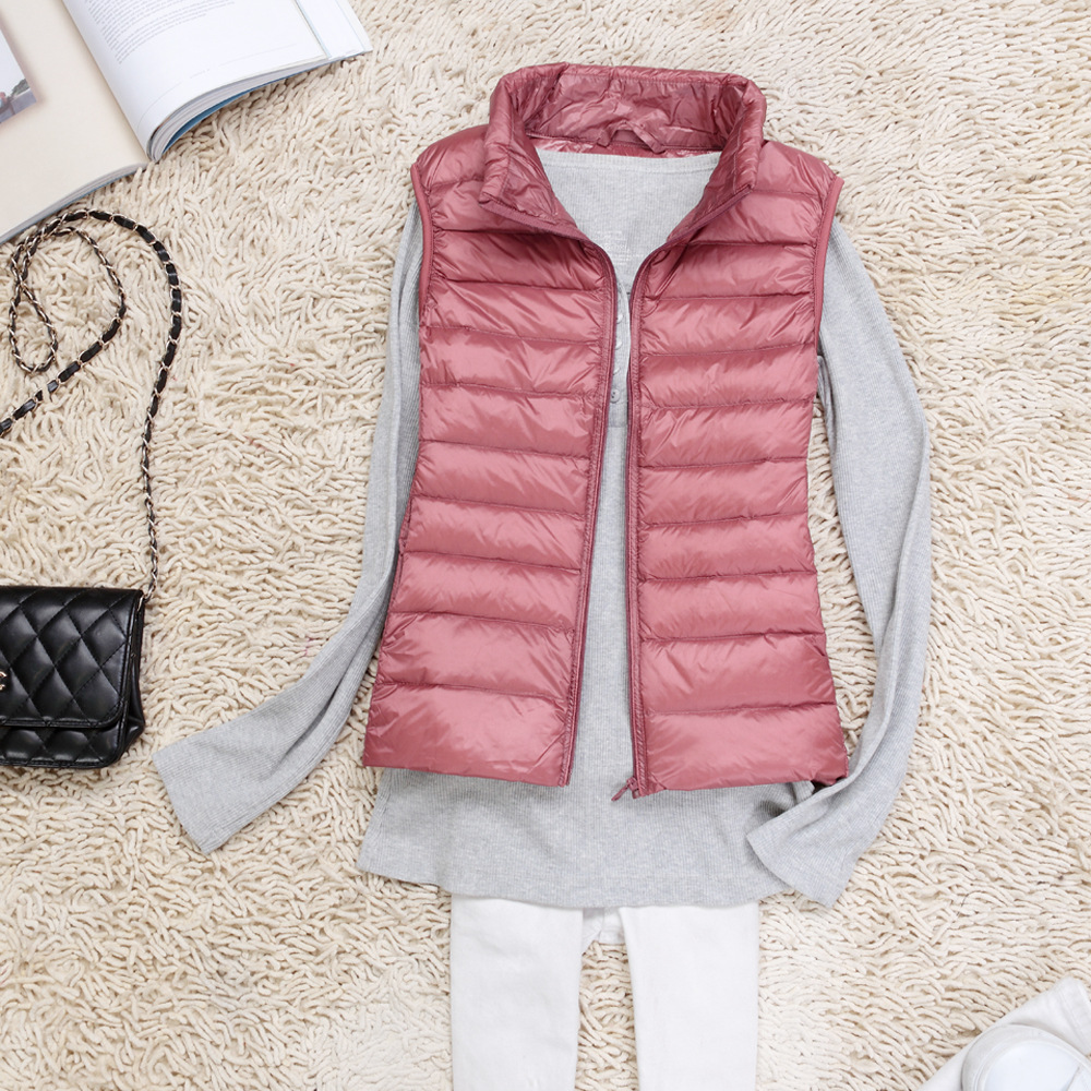 2019 Otoño e Invierno nuevos productos genuinos ultrafinos de las mujeres abajo chaqueta chaleco Chaleco de las mujeres image 20