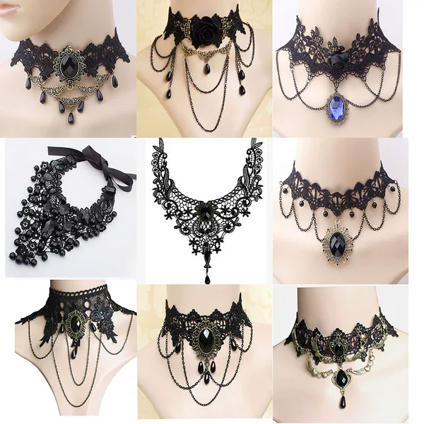 2025 New Aliexpress Lace Accessories, Popular Lace Necklaces in Europe and America, Versatile Neck Chains, Party Clavicle Chains