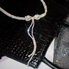 Necklace with bow with tassels, chain for key bag , internet celebrity, simple and elegant design