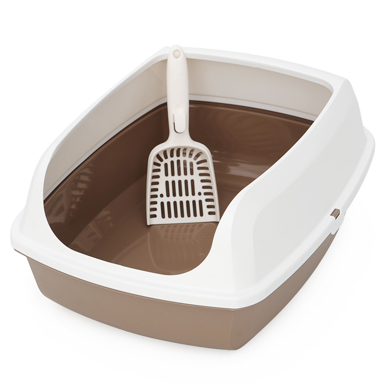 Caja de arena para gatos inodoro de gato grande tamaño pequeño desodorante anti-salpicaduras caja de arena para gatitos caja de arena semicerrada para gatos