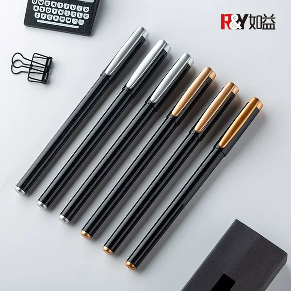 Ruyi Signature Pen Custom Logo Black 0.5mm Ballpoint Pen Advertising Pen Carbon Pen High-End Gel Pen Customization