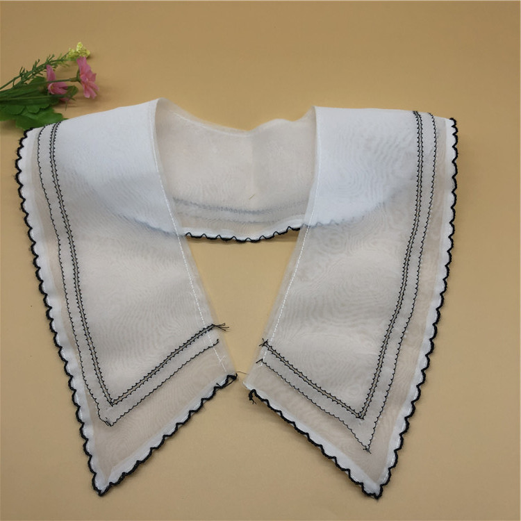 特种专机对丝衣领长款高档假领连衣裙双层立体假领内贸服装辅料