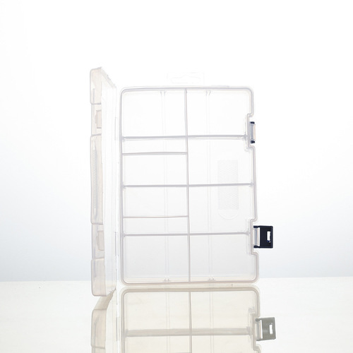 New double-layer 8-grid detachable transparent accessories jewelry packaging box storage hardware tool parts plastic storage box