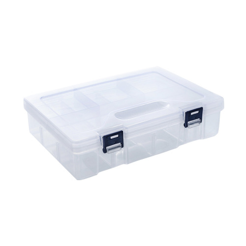 New double-layer 8-grid detachable transparent accessories jewelry packaging box storage hardware tool parts plastic storage box