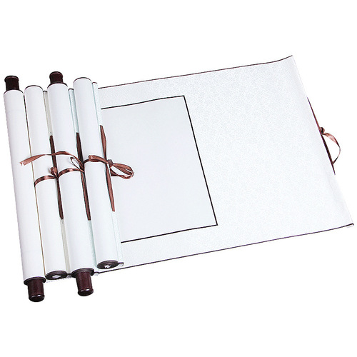 Blank scroll high-temperature silk cloth horizontal and vertical hanging scroll calligraphy and painting mounting half-cooked rice paper creation calligraphy French painting wholesale