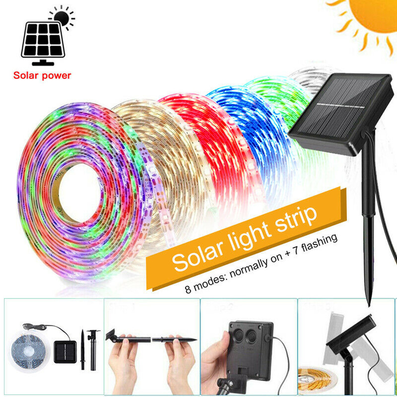 LED solar light bar outdoor garden light strip led2835 flexible 3 m 90LED holiday decoration landscape light