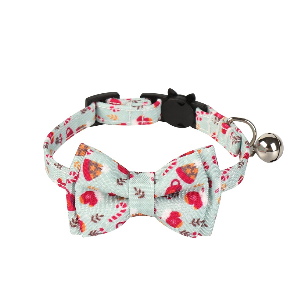 Fabricantes de nuevos productos de mascotas transfronterizos en stock Santa Claus Snowflake Collar de gato de Navidad